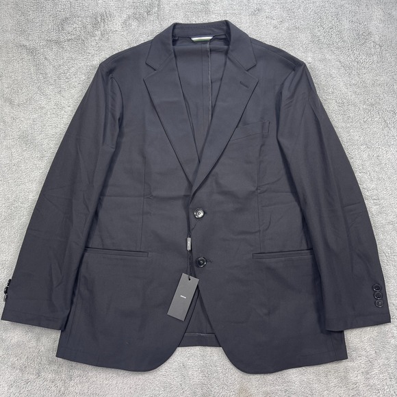 Sene Blazer Jacket Mens 40S Black Flextech Single Breasted Notch Lapel Formal